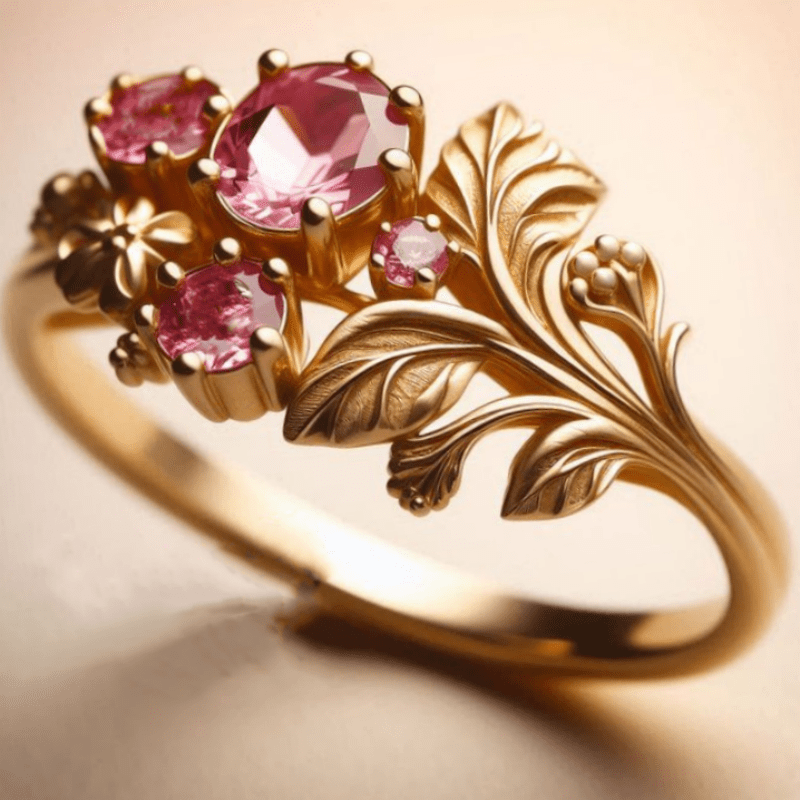 Women's Bohemian Style Copper Ring, Floral Cluster Design